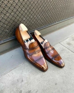 Penny Loafer Men Slip On For Men Goodyear Welted Handcrafted Moccasin For Men - Picture 1 of 7