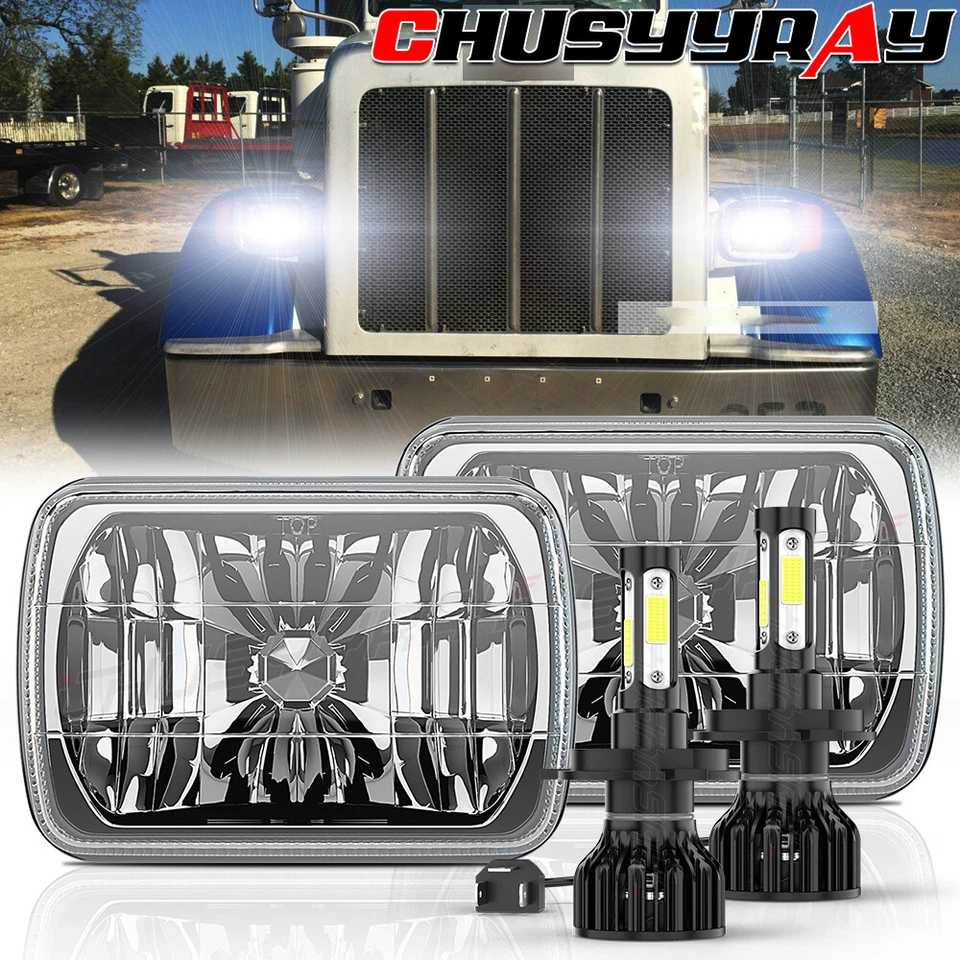 Par de faros LED DRL altos/bajos de 7x6"" 5x7"" para Peterbilt 365 367 379 386 389 Foto 1 de 4