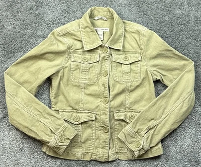 Chaqueta Abercrombie & Fitch Mujer Mediana Pana Botón Frontal Bolsillos Utilitarios Foto 1 de 4