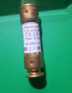 Fusibile Shawmut Tri-Onic TR2R Time Delay 2 Amp 250V - Foto 1 di 3