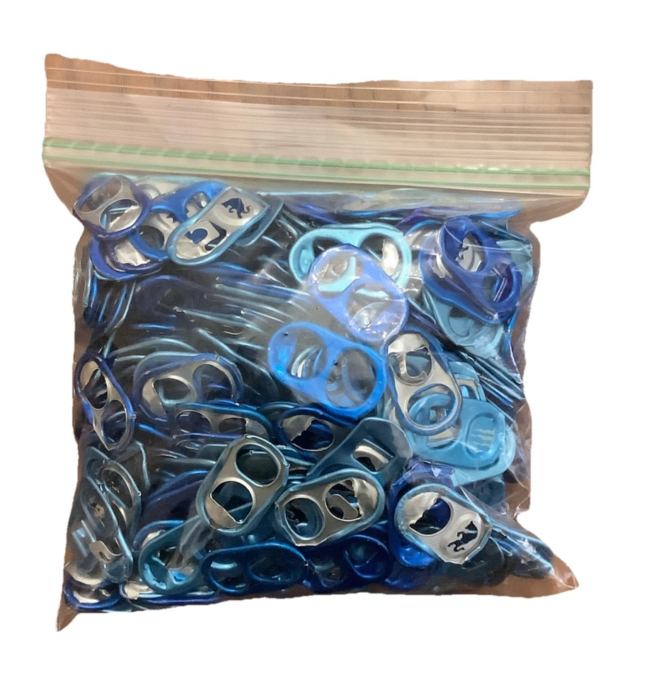 (LOT OF 400) Aluminum Blue Can Tabs Assorted Pull Tabs Pop Tops Soda - Image 1 of 1