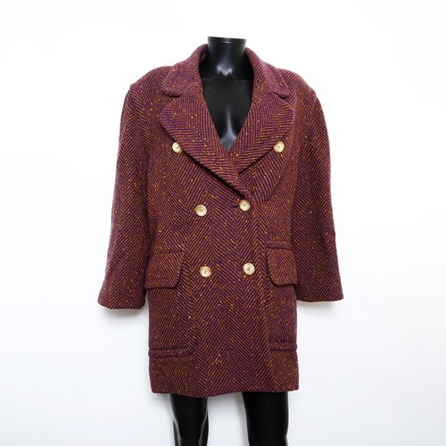 Cappotto CELINE All over vintage taglia 12 marrone navy WS9601