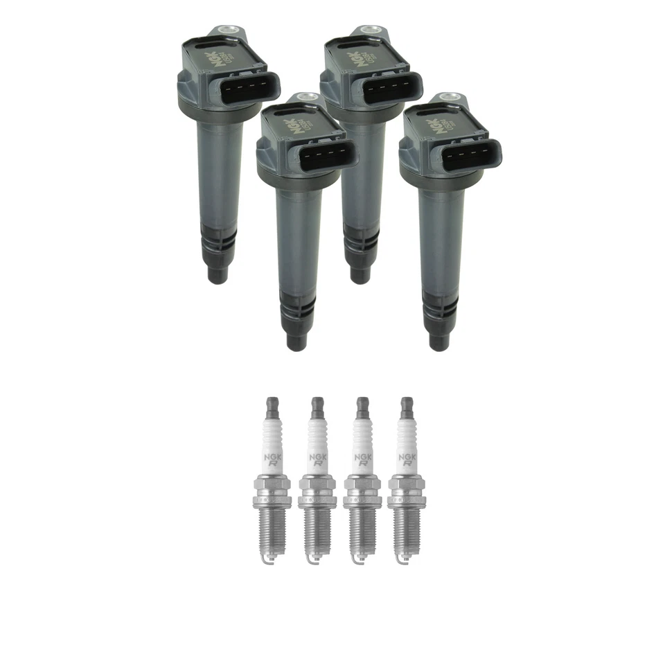 Kit de 4 bobinas de ignição NGK e 4 velas de ignição de níquel para Camry Highlander RAV4 L4 - Imagem 1 de 1