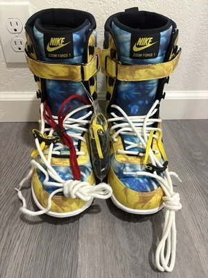 Nike Zoom Force 1 Men’s Snowboarding Boots Size 9 Blue And Yellow NEW - Image 1 of 4