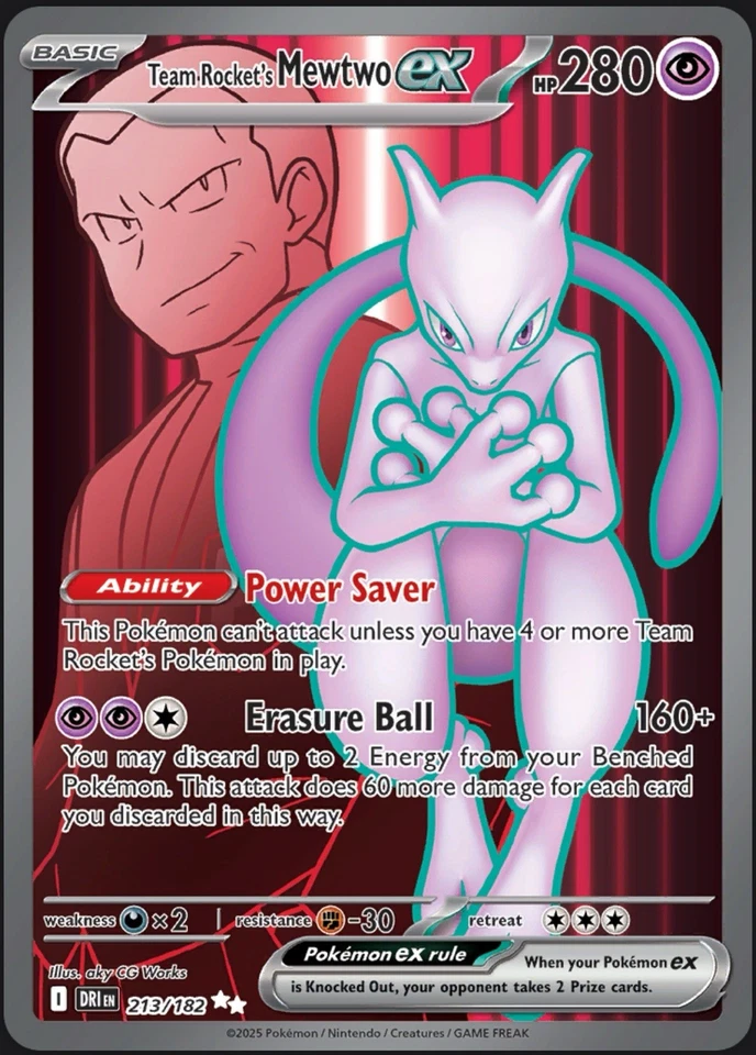 Pokemon TCG Team Rocket's Mewtwo ex 213/182 Sv10: Destined Rivals Holo - Image 1 of 1