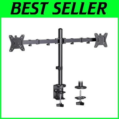 Dual Monitor Desk Mount Stand, Fully Adjustable, 26.5 lbs - Image 1 of 4