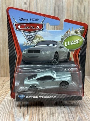 迪士尼皮克斯汽车 2 Chase* #42 Prince Wheeliam 未开封 2012 美泰塑料弯头 — 第 1/4 张图片
