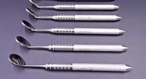Lotto di 5 pezzi Hu-Friedy MH6 specchio satinato manico in acciaio - Foto 1 di 4