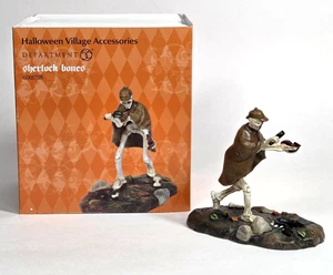 Dept 56 Halloween 2018 SHERLOCK BONES #6001738 Snow Village Skeleton Holmes NEW - Picture 1 of 16