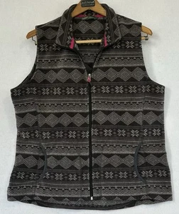 Woolrich Fleece Vest Gray Warm Nordic Print Comfort Women's XL - Picture 1 of 4