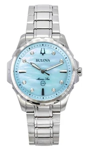 Reloj Bulova Marine madreperla esfera cuarzo informal 100 para mujer y mujer 96P248 - Imagen 1 de 4