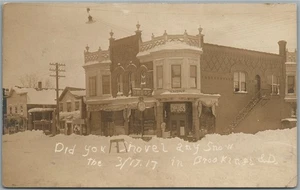 BROOKINGS SD WINTER SCENE ANTIQUE REAL PHOTO POSTCARD RPPC - Picture 1 of 2