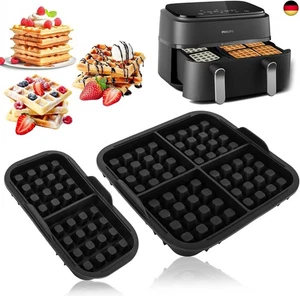 2 Stück Waffeleinsatz für Phili Airfryer Dual Basket 3000 Zubehör Lu - Bild 1 von 7