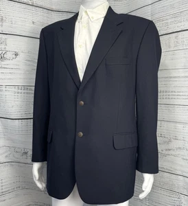 Etienne Aigner 100% Pure Wool Blazer Navy Blue 44R Made in Portugal Gold Buttons - Picture 1 of 23