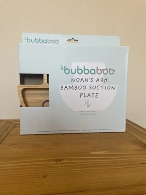 Bubba Boo Eco Friendly Bamboo Suction Cup Noahs Ark Plate In Yellow