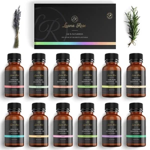 Luanarose Aceites Esenciales 12er Set Difusor Aromático Bienestar Aromaterapia - Imagen 1 de 8
