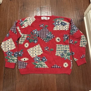 Vintage Signature by Northern Isles Hand Knit Christmas Crewneck Sweater XL - Picture 1 of 18