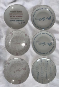 NEW 6 Dollar General DOLLY PARTON 6” Kitchen Appetizer Ceramic Plate Set Gift - Picture 1 of 5