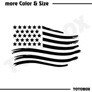 US Flag Vinyl decal American Flag Sticker Distressed USA Flag Sticker - Picture 1 of 6