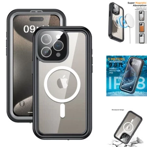 For iPhone 15 Pro Max/15 Pro MagSafe Magnetic Case Waterproof Shockproof Cover - Picture 1 of 11