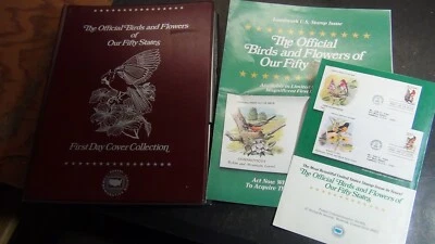Stampsweis US Birds and Flowers FDC stamp collection in book est 50 covers - Image 1 of 4