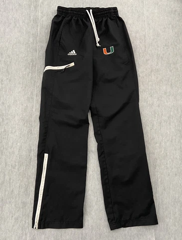 Miami Hurricanes Pants Womens Extra Small Black Adidas Ankle Zip Logo Ladies XS Cover