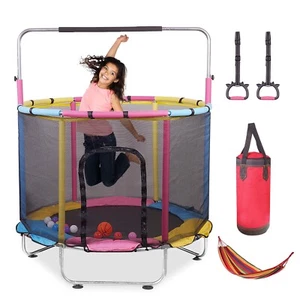 Trampolin Gartentrampolin Outdoor Kindertrampolin 140cm Komplettset Netz Set - Bild 1 von 10