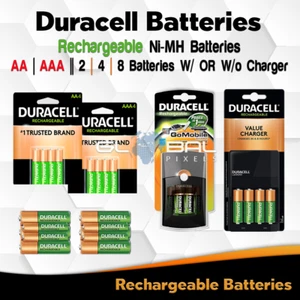 Duracell Rechargeable Batteries AA Or AAA / Fast Charger Ni-MH lot Solar Battery - Picture 1 of 29