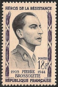 Francia #829 (A293) en estado bastante bueno MNH 1957 18fr Pierre Brossolette, periodista y político - Imagen 1 de 1