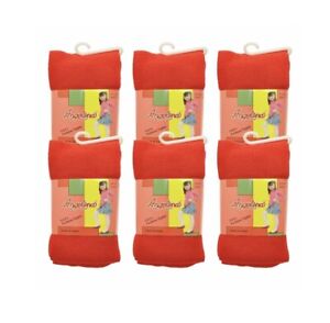 6 pairs Angelina Girls Warm Winter Tights, School Uniforms Red Tight Small