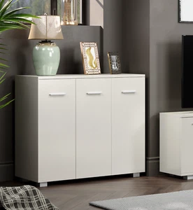 High Gloss White Stylish Lido Delux 3 Door Sideboard - Picture 1 of 4