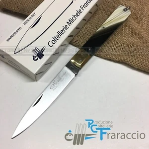 Coltello Artigianale FRARACCIO Sfilato Siciliano MADE IN ITALY Finto Corno 23 cm - Foto 1 di 1