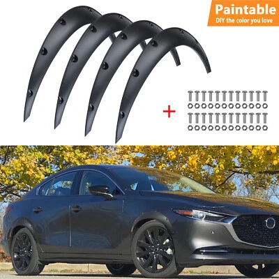 4Pcs Car Fender Flares Flexible Durable Body Wheel Extra Wide Arches For Mazda Foto 1 de 4
