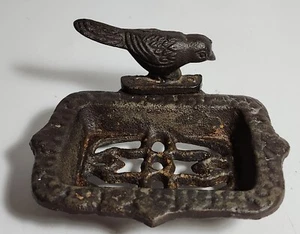 Cast Iron Bird Soap Dish With Bird - Picture 1 of 3