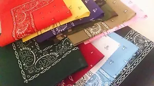 Baumwolle Paisley Print Bandana Kopftuch Hals, Handgelenk Schal Quadrat Ausverkauf! - Bild 1 von 11