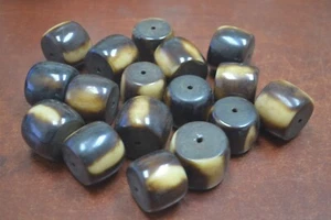 15 PCS BLACK RESIN PLASTIC TUBE BEADING BEADS 7/8" #T-4007 - Picture 1 of 1