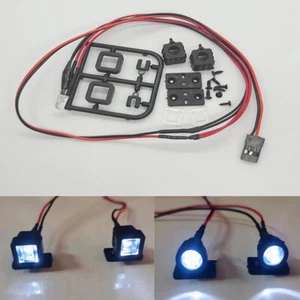 Car LED Spotlight Round/Square Lamp Set For SCX24 1/24 1/12 1/16 RC Model Car - Picture 1 of 7