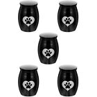  5 Pieces Pet Urn Lovely Pattern Cat Urns Stainless Steel Small for Ashes Mini