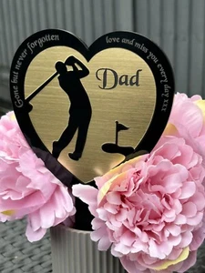 Personalised Memorial Plaque,  Golf Marker Stake Personalised for Garden Outdoor - Picture 1 of 11