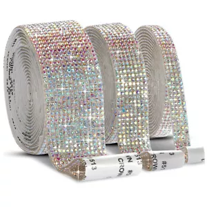 1Yard Self-Adhesive Rhinestone Trim Crafts DIY Crystal Sticker Diamond Ribbon - Picture 1 of 28