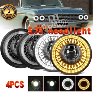 4PCS 5.75" 5-3/4" LED Headlight Start-up Halo DRL For Ford Galaxie 500 1962-1974 - Picture 1 of 11