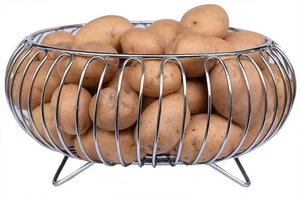 Stainless Steel Nickel Chrome Plated Fruit & Vegetable Basket (Silver) - Picture 1 of 4