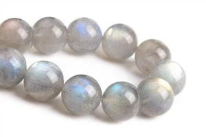 11MM Genuine Natural Light Gray Labradorite Grade AAA Round Loose Beads 7.5" - Picture 1 of 3