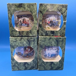 Vintage Set of 4 New Holland Christmas Holiday Tractor Ornaments; 1993 Farm - Picture 1 of 10