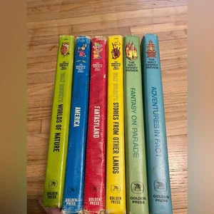 Vintage The Wonderful Worlds Walt Disney 1965 Gold Press Disney Parade Books - Picture 1 of 24