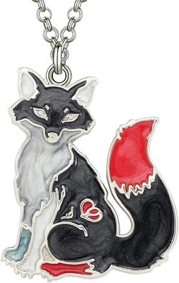 Cute Emaille Fuchs Halskette Damen Mädchen Frosch Kette Anhänger Charms - Bild 1 von 4