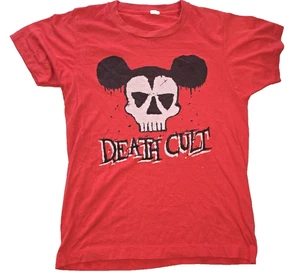 Camiseta Death Cult De Colección Años 80 Para Hombre MEDIANA Roja Clásica Ratón Calavera Logo RARA - Imagen 1 de 17
