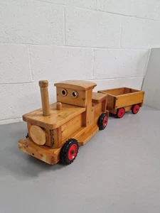 3 Fuß Vintage großes Spielzeug Fahrt auf Holzeisenbahn hausgemacht zum Selbermachen Kratzer gebaut, selten - Bild 1 von 15
