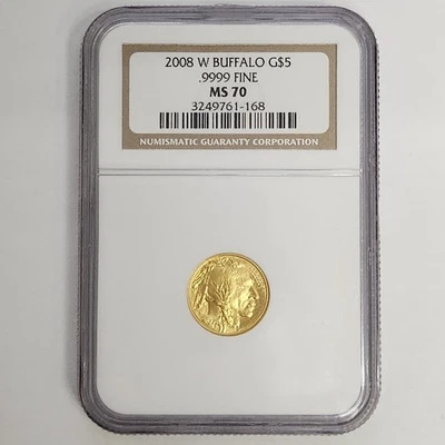 2008 W Gold $5 Buffalo NGC MS70 - Image 1 of 2