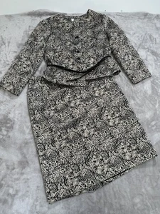 Isaac Mizrahi 2-teiliges Rock-Set Jacke Damengröße Medium beige schwarz gold gebraucht, in einwandfreiem Zustand - Bild 1 von 12